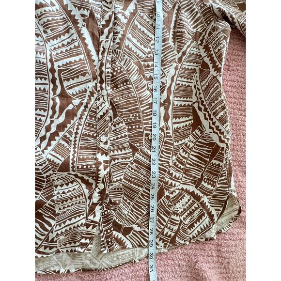 J. McLaughlin 100% Linen Button Front Blouse Shirt Top Size L Casual Work - Picture 7 of 9